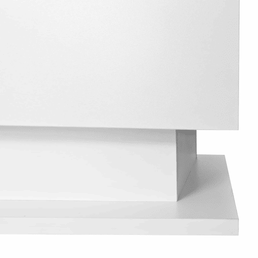 Mesa de centro 100x50x32 cm - com tampo de vidro e gavetas, resistente a riscos, com 1 gaveta, com iluminação LED, estilo moderno - Branco hochglanz