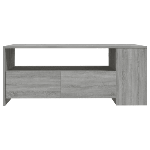 Mesa de Centro, Mesa baixa, 102x55x42 cm madeira processada sonoma cinzento