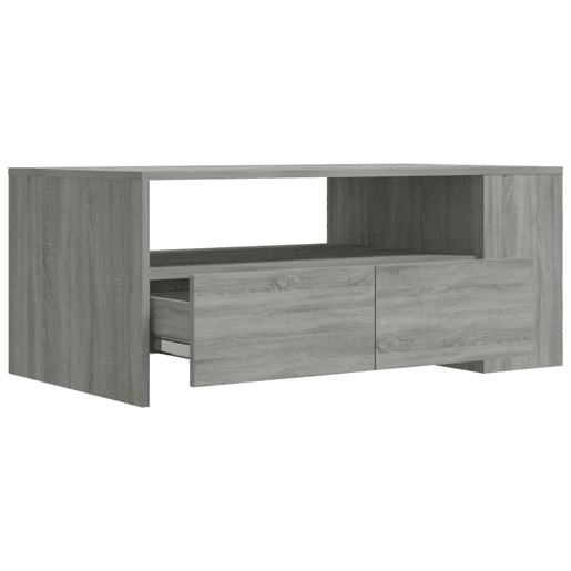 Mesa de Centro, Mesa baixa, 102x55x42 cm madeira processada sonoma cinzento