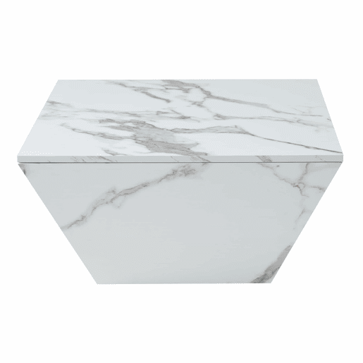Mesa de centro moderna - com 2 gavetas - folheado a mármore - Branco