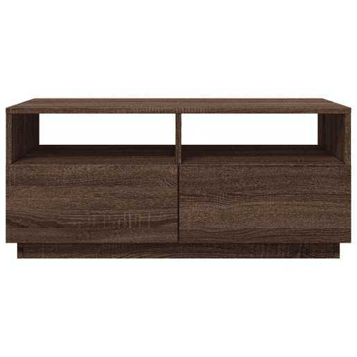 Mesa de Centro, Mesa baixa, com luzes LED 90x49x40 cm carvalho castanho