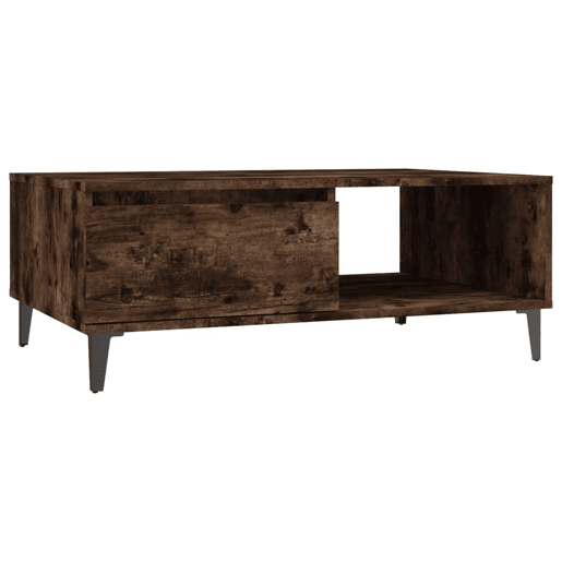 Mesa de Centro, Mesa baixa, 90x60x35 cm derivados de madeira carvalho fumado