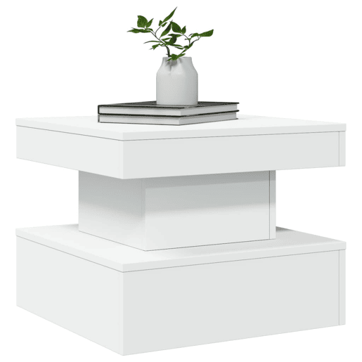 Mesa de Centro, Mesa baixa, com luzes LED 50x50x40 cm branco Mesa de Centro, Mesa baixa, com luzes LED 50x50x40 cm branco