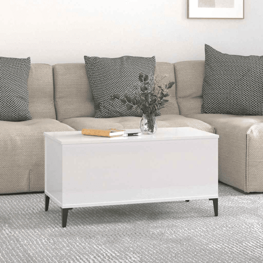Mesa de Centro, Mesa baixa, 90x44,5x45 cm derivados de madeira branco brilhante