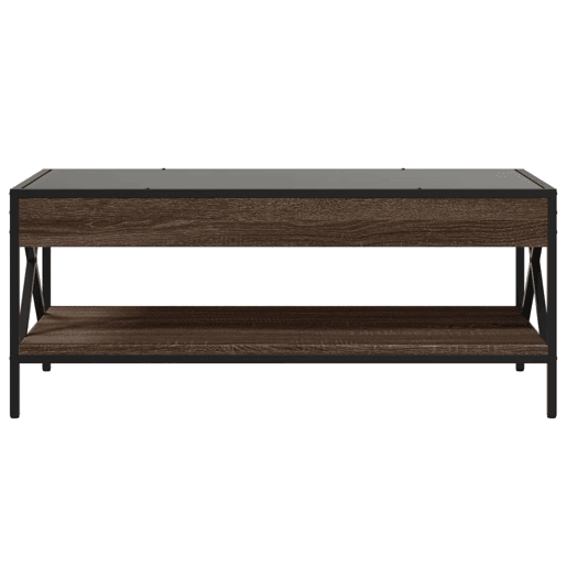 Mesa de Centro, Mesa baixa, luzes LED Infinity 90x50x38 cm carvalho castanho