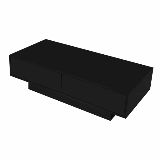 Mesa de centro moderna 115 x 55 x 34 cm - 2 gavetas, iluminação LED, capacidade para 30 kg - Preto Mesa de centro moderna 115 x 55 x 34 cm - 2 gavetas, iluminação LED, capacidade para 30 kg - Preto