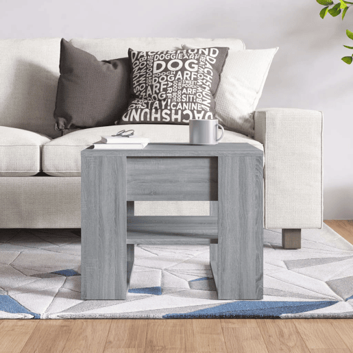 Mesa de Centro, Mesa baixa, 55,5x55x45 cm derivados de madeira sonoma cinzento
