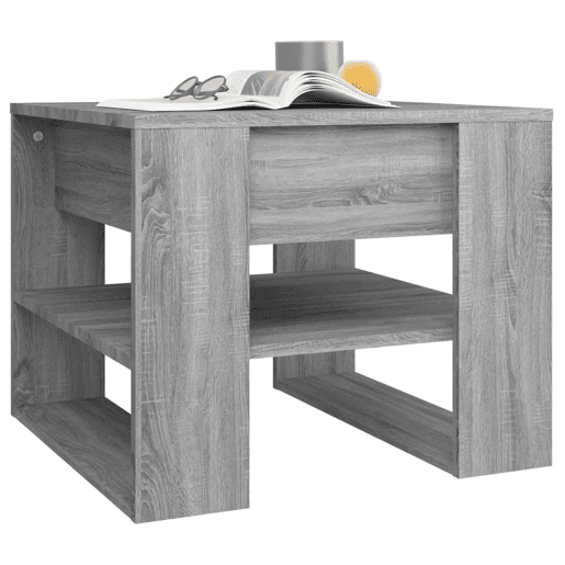 Mesa de Centro, Mesa baixa, 55,5x55x45 cm derivados de madeira sonoma cinzento