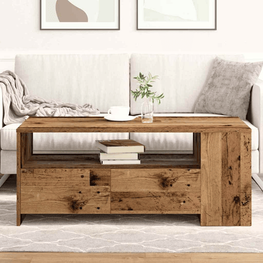 Mesa de Centro, Mesa baixa, com gaveta Madeira Antiga 102 x 55 x 43,5 cm