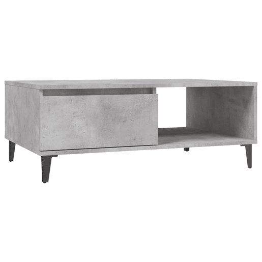 Mesa de Centro, Mesa baixa, 90x60x35 cm derivados madeira cinzento cimento