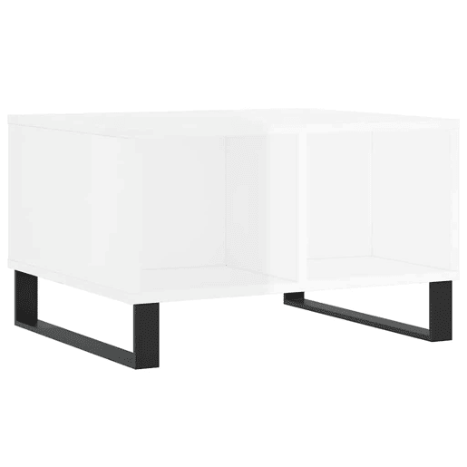Mesa de Centro, Mesa baixa, 60x50x36,5 cm derivados madeira branco brilhante