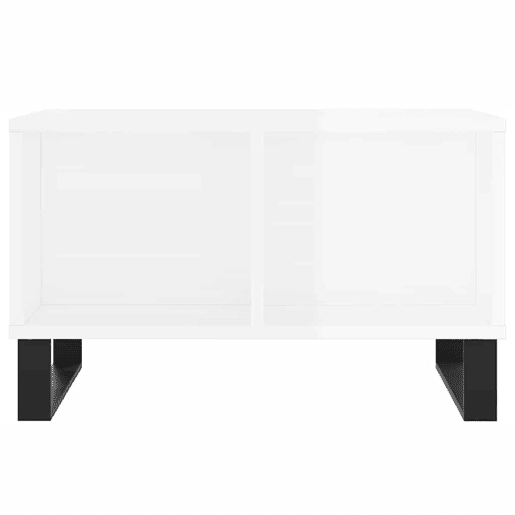 Mesa de Centro, Mesa baixa, 60x50x36,5 cm derivados madeira branco brilhante