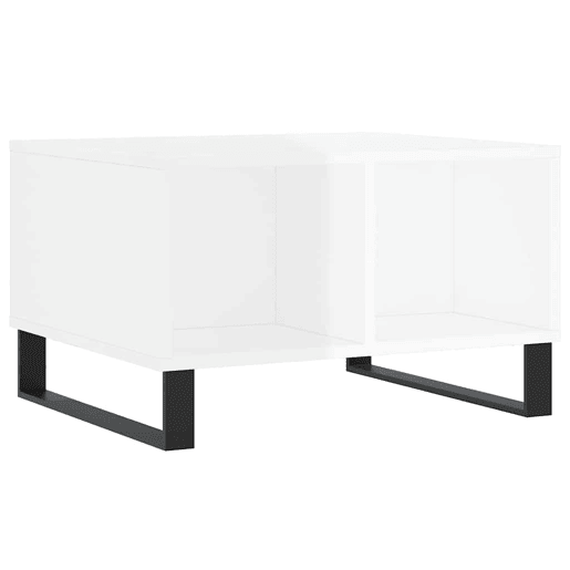 Mesa de Centro, Mesa baixa, 60x50x36,5 cm derivados madeira branco brilhante