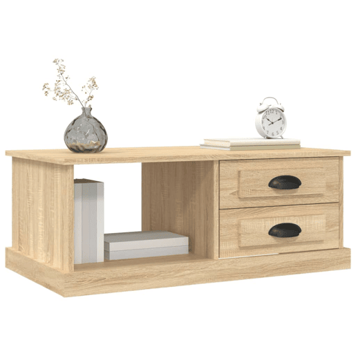 Mesa de Centro, Mesa baixa, 90x50x35 cm derivados madeira carvalho sonoma