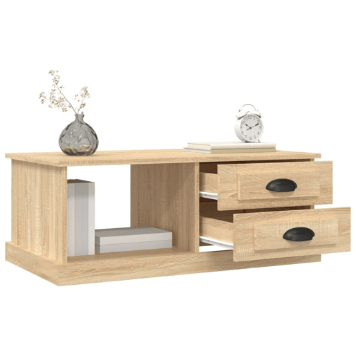 Mesa de Centro, Mesa baixa, 90x50x35 cm derivados madeira carvalho sonoma