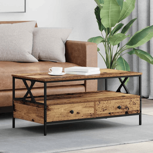 Mesa de Centro, Mesa baixa, with Drawer Madeira antiga 100 x 51 x 45 cm