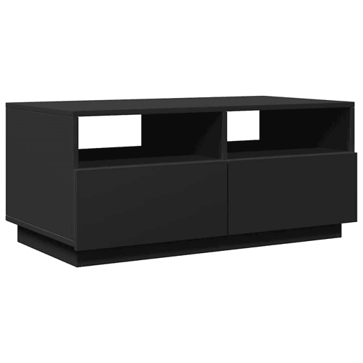 Mesa de Centro, Mesa baixa, com luzes LED 90x49x40 cm preto