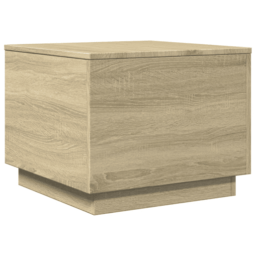 Mesa de Centro, Mesa baixa, com luzes LED 50x50x40 cm carvalho sonoma