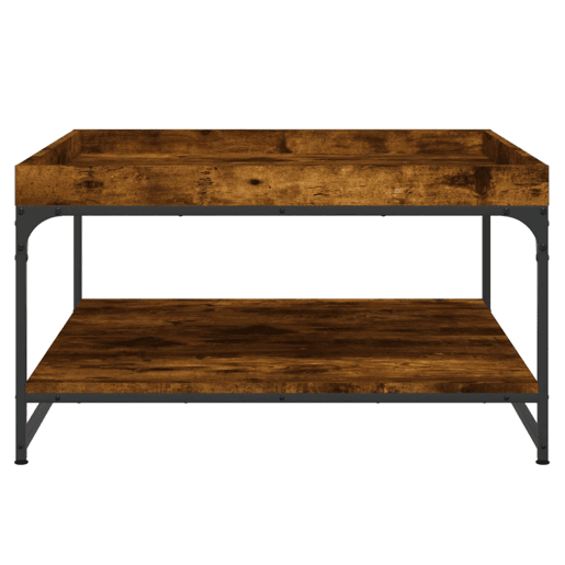 Mesa de Centro, Mesa baixa, 80x80x45 cm deriv. madeiraferro carvalho fumado