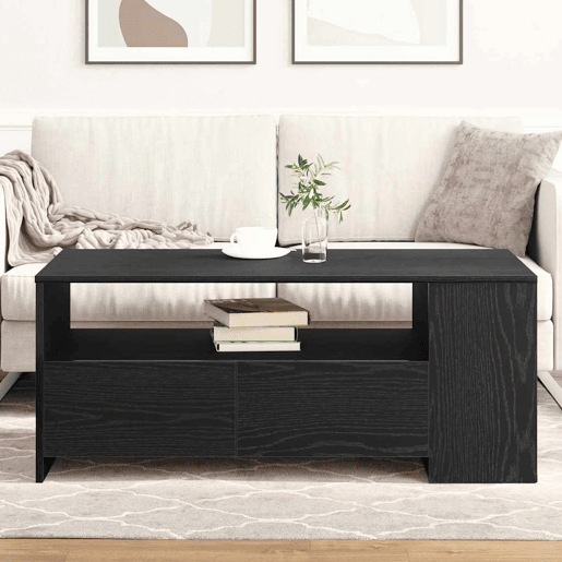 Mesa de Centro, Mesa baixa, com gaveta Carvalho Preto 102 x 55 x 43,5 cm