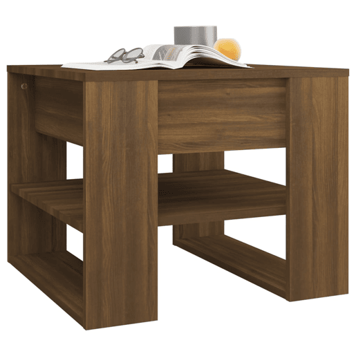 Mesa de Centro, Mesa baixa, 55,5x55x45 cm derivados de madeira carvalho fumado