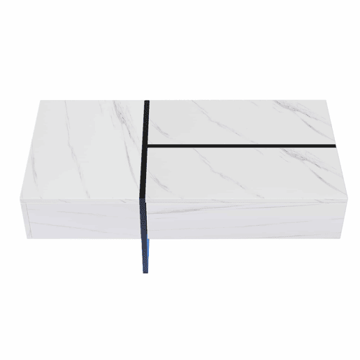 Mesa de centro - com sistema de iluminação LED controlado por aplicações - Branco