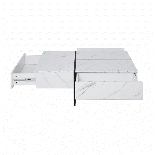 Mesa de centro - com sistema de iluminação LED controlado por aplicações - Branco