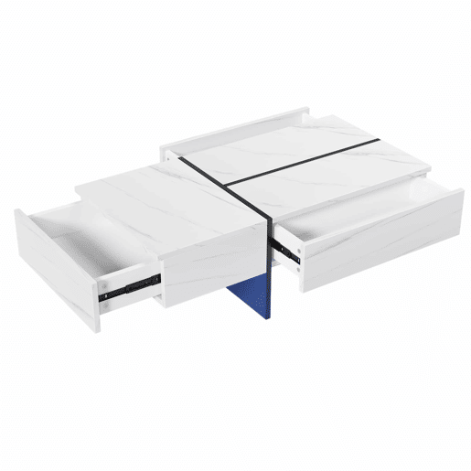 Mesa de centro - com sistema de iluminação LED controlado por aplicações - Branco