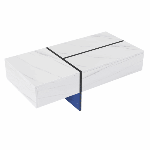 Mesa de centro - com sistema de iluminação LED controlado por aplicações - Branco