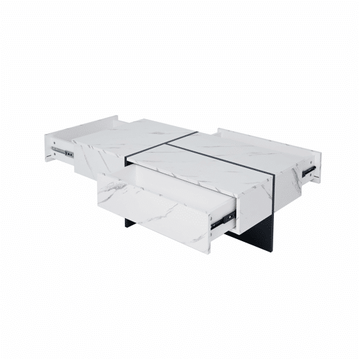 Mesa de centro - com sistema de iluminação LED controlado por aplicações - Branco