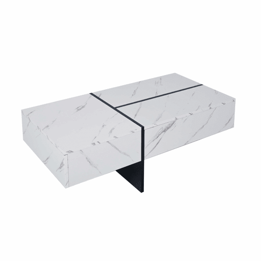 Mesa de centro - com sistema de iluminação LED controlado por aplicações - Branco