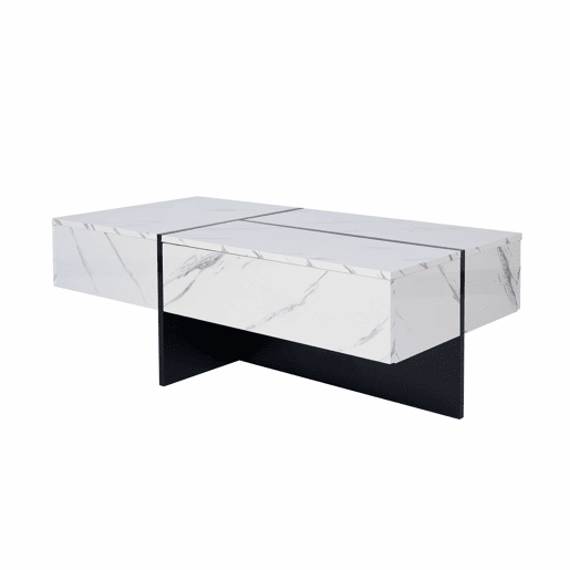 Mesa de centro - com sistema de iluminação LED controlado por aplicações - Branco
