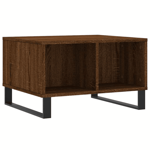 Mesa de Centro, Mesa baixa, 60x50x36,5cm derivados madeira carvalho castanho