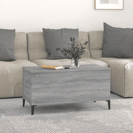 Mesa de Centro, Mesa baixa, 90x44,5x45 cm derivados de madeira cinza sonoma