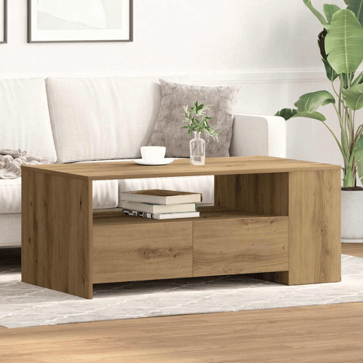 Mesa de Centro, Mesa baixa, com gaveta Carvalho Artesanal 102 x 55 x 43,5 cm