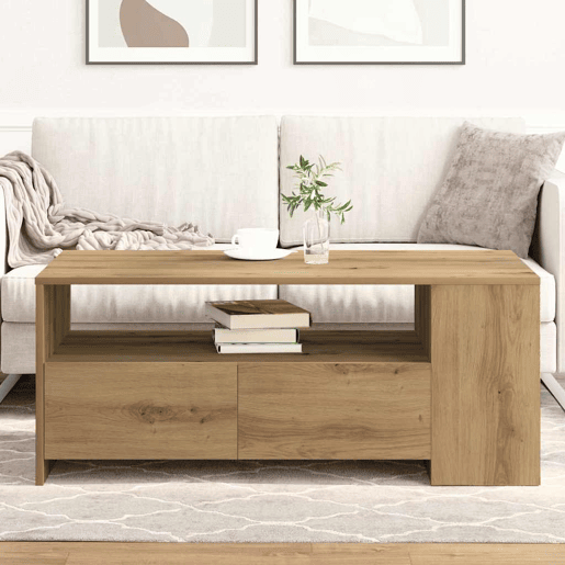 Mesa de Centro, Mesa baixa, com gaveta Carvalho Artesanal 102 x 55 x 43,5 cm