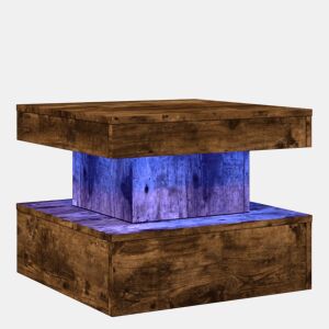 Mesa de Centro, Mesa baixa, com luzes LED 50x50x40 cm carvalho fumado