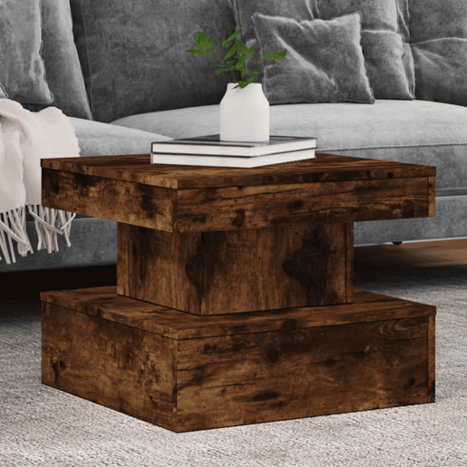 Mesa de Centro, Mesa baixa, com luzes LED 50x50x40 cm carvalho fumado