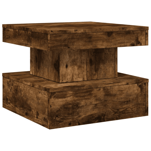 Mesa de Centro, Mesa baixa, com luzes LED 50x50x40 cm carvalho fumado
