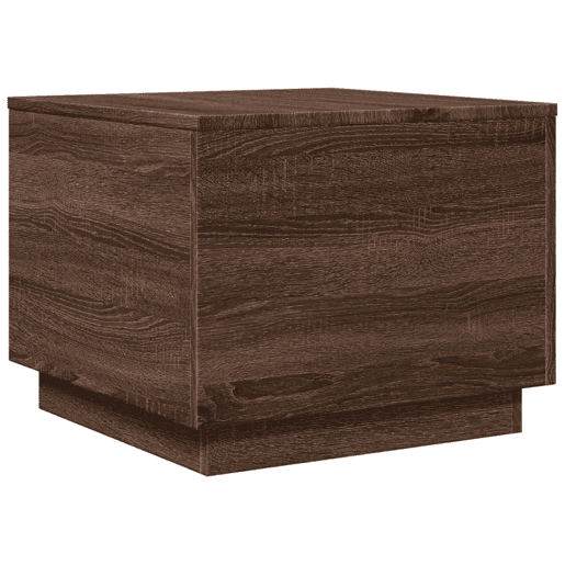 Mesa de Centro, Mesa baixa, com luzes LED 50x50x40 cm carvalho castanho