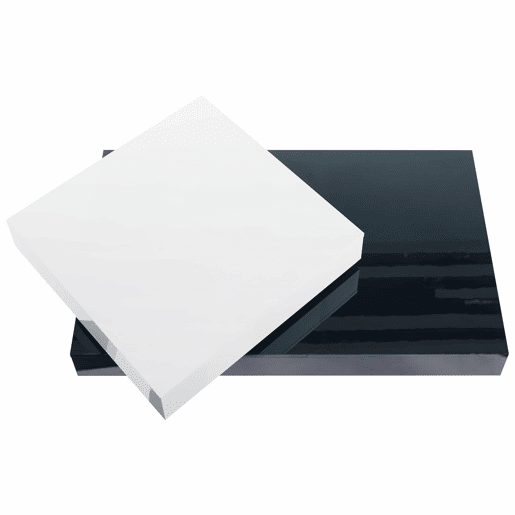 Mesa de centro giratória - Mesa moderna com superfície brilhante, mesa de dupla camada - Branco e preto Mesa de centro giratória - Mesa moderna com superfície brilhante, mesa de dupla camada - Branco e preto