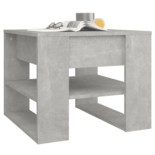 Mesa de Centro, Mesa baixa, 55,5x55x45 cm madeira processada cinza cimento Mesa de Centro, Mesa baixa, 55,5x55x45 cm madeira processada cinza cimento