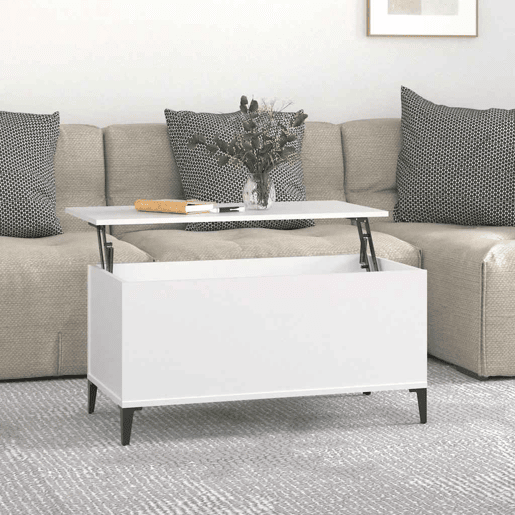 Mesa de Centro, Mesa baixa, 90x44,5x45 cm derivados de madeira branco
