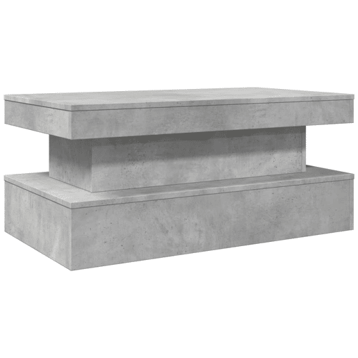 Mesa de Centro, Mesa baixa, com luzes LED 90x50x40 cm cinzento cimento