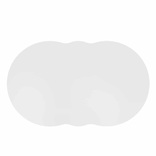 Mesa de centro com gavetas e compartimento aberto - tampo em forma de nuvem - Branco