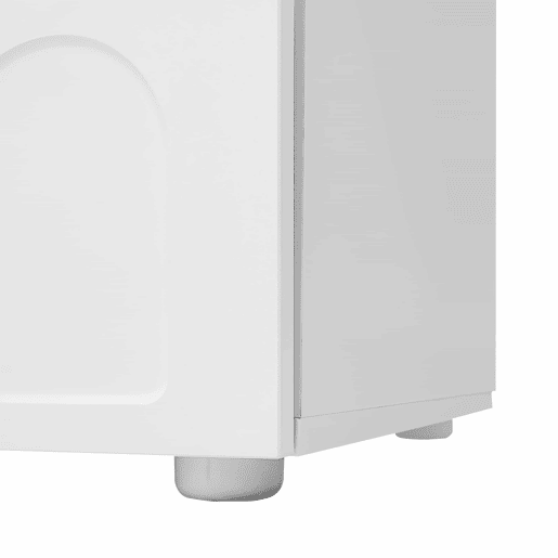 Mesa de centro com gavetas e compartimento aberto - tampo em forma de nuvem - Branco