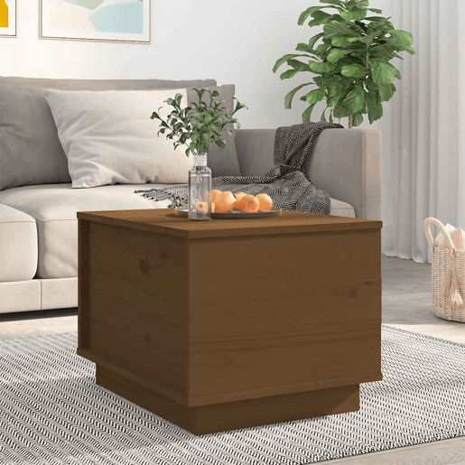 Mesa de Centro, Mesa baixa, 40x50x35 cm madeira de pinho maciça castanho-mel