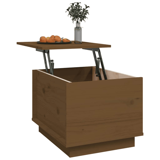 Mesa de Centro, Mesa baixa, 40x50x35 cm madeira de pinho maciça castanho-mel