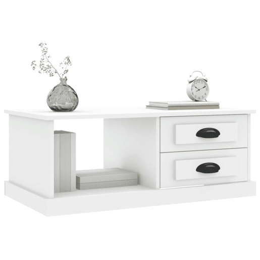 Mesa de Centro, Mesa baixa, 90x50x35 cm derivados de madeira branco
