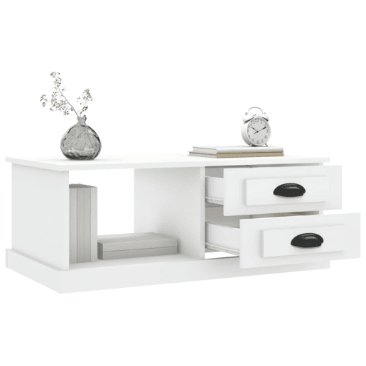 Mesa de Centro, Mesa baixa, 90x50x35 cm derivados de madeira branco